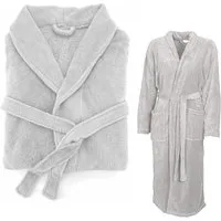heimtexland Unisex-Bademantel Super Soft Bademantel Teddy Fleece Morgenmantel, Midilänge, Polyester, Stehkragen, Bindegürtel, super weich und flauschig I Hochflor meliert I 150x200 cm