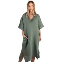 Mississhop Sommerkleid Dame Kleid Sommerkleid 100% Leinen M.3093 Gr.36-40