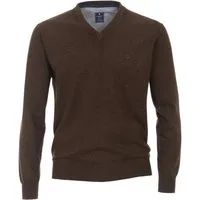 Redmond V-Ausschnitt-Pullover REDMOND Casual Herren Pullover Langarm V-Neck Dunkelbraun
