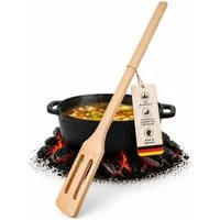 Topanbieter999 Kochlöffel XXL Holzlöffel/ Rührspaten, extra lang und stabil, lebensmittelecht, Made in Germany, Profi Rührlöffel geschlitzt