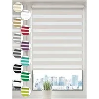 Doppelrollo Klemmfix ohne Bohren Rollos für Fenster und Tür Seitenzugrollo, Sonello, blickdicht, ohne Bohren, freihängend, Klemmfix, 30cm x 100cm Weiß Duo Rollo, Lichtschutz, Jalousie mit Klemmträger