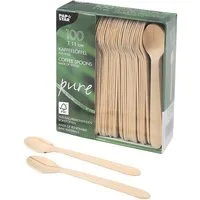 PAPSTAR Einweglöffel pure (100 Stück), Birkenholz, biologisch abbaubar, 100 Stück