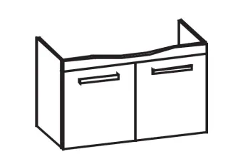 Artiqua 414 Waschtischunterschrank für Sentique 5142A0, 5142A1 Riviera Eiche quer NB, 414-WU2T-V05-7 414-WU2T-V05-7179-438