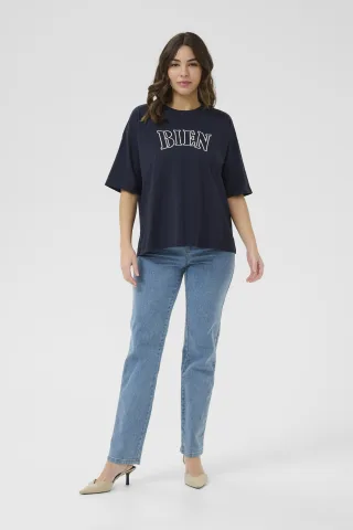 T-shirt Oversize fit Midnight M. W Chalk embroidery marine