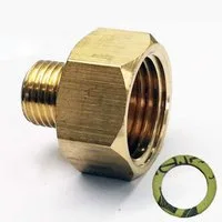 Gasline Gewindeadapter Gas Übergangsadapter 1/2" R x 1/4"lks LPG für Gaskocher mit Dichtung, (2-tlg), Gewindeadapter Übergangsstück, 1/2" IG x 1/4" AG Messing