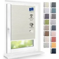 DomDeco Wabenplissee Thermo Plissee ohne Bohren - Hitzeschutz, Verdunkelung, verspannt, abdunkelnd, Klemmfix, stufenlos, kälteschutz, modernes Fensterplissee