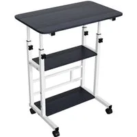 JEOBEST Computertisch Schreibtischh mit Rollen, Laptoptisch mit Ablage, (1-St., Laptoptisch) PC-Tisch Stehend, Höhenverstellbarer