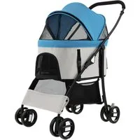 COSTWAY Hundebuggy Hundewagen, mit verstellbarem Vordach, 88 x 48 x 98cm