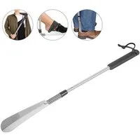 MOPUEA Schuhlöffel Schuhanzieher mit langem Griff 41cm bis78cm verstellbarer Expander (Set, 2-tlg., Einstellbare Länge für jeden Benutzer), Praktische Aufbewahrung & modernes Design