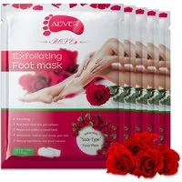 ALIVER Fußmaske Fußpflege Anti Hornhaut Socken Rose Aliver, 5-tlg.
