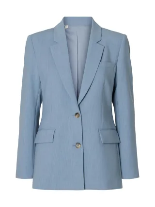 selected women - SLWRITA LS CLASSIC BLAZER MEL NOOS Dusty Blue - Gr. - 38