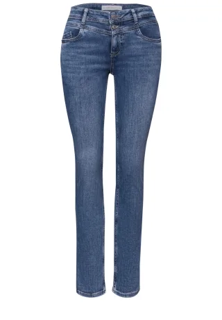 Street One - Jeans im Casual Fit medium blue washed - Gr. - 30