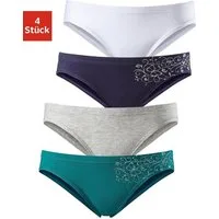 petite fleur Bikinislip (Packung, 4-St) schöner Basic für jeden Tag, mit floralem Glitzerdruck
