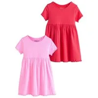 Next Jerseykleid Geripptes Kurzarmkleid im 2er-Pack (2-tlg)