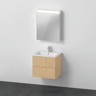 Duravit XBase Möbelwaschtisch mit Waschtischunterbau und Spiegelschrank 630x490x2000 mm - XB0075R303 XB0075R30300000
