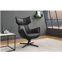 riess-ambiente Sessel VOGUE 105cm schwarz - Kunstleder, Metall, 360° Drehung, Kippfunktion (Einzelartikel, 1-St), Moderner Drehstuhl - ideal für Wohnzimmer oder Lese- & Fernsehecke