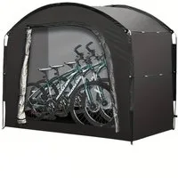 GarveeMore Gerätezelt Fahrradzelt Camping 420D Oxford Tuch Wasserdicht,220x150x185cm, UV-Beständig, Wind- und Schneefest,mit Großem Stauraum Fahrradzelt
