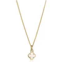 Elli Kette mit Anhänger Kleeblatt Emaille Anhänger 925 Sterling Silber vergoldet