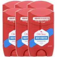 Old Spice Deo-Roller 6 x Old Spice Whitewater Deostick für Männer je 50ml 48H Frische & Sch