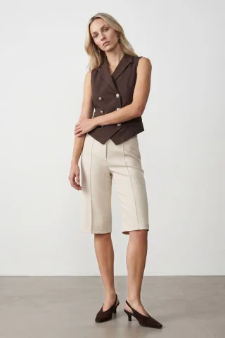 Damen Weste mit Schalkragen aus Woven