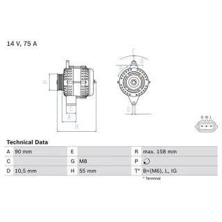 Bosch Lichtmaschine Opel Agila Suzuki Grand Splash Swift Sx4