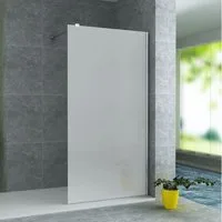 Aloni Walk-in-Dusche Duschwand mit 8mm Milchglas, Sicherheitsglas mit Nano-Beschichtung, Sicherheitsglas, begehbare Duschabtrennung Glas, Links & rechts montierbar – 80x200 cm