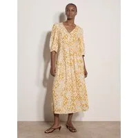 Apricot Midikleid Tapestry Ikat Midi-Kleid Gemustert