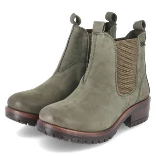 LAZAMANI Chelsea Boots LIA  Grün - Gr. 39 -  Leder und Textil