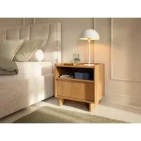 MOEBLO Nachttisch LILIE S50 (in Eiche Caramel – moderner, minimalistischer Nachtkommode mit Schublade, Push-to-Open und Japandi Design, Nachttisch Nachtkommode Nachtschrank Nachtkonsole Beistelltisch Schlafzimmer, 1-St), (BxHxT): 50 x 51 x 39 cm