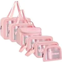 LuxusKollektion Kulturbeutel Transparente Reise Kulturbeutel 6er Set Kosmetiktasche PVC Organizer