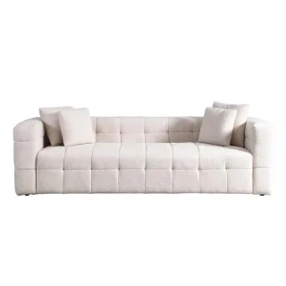 Home Deluxe Teddysofa, Beige, Kunststoff, 236x68x92 cm, Wohnzimmer, Sofas & Couches, Sofas, 3-Sitzer Sofas