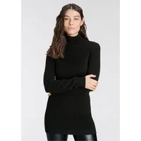Laura Scott Rollkragenpullover Feinstrick in figurbetonter Longform