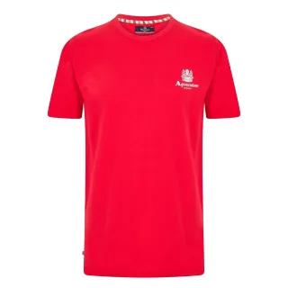 Aquascutum - "London" T-Shirt für Herren, Rundhalsausschnitt (Rot/Weiß)
