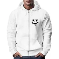 Neverless Sweatjacke Herren Sweatjacke mit Kapuze Print Drippy Smile Zip-Hoodie Männer