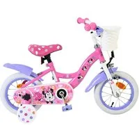 Volare Kinderfahrrad 12 Zoll Kinderfahrrad Mädchenfahrrad Fahrrad Minnie Mouse 20522-CB12, Rücktritt, Korb, Stützräder