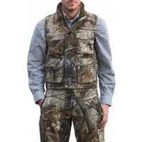 German Wear Jagdweste GW613W Jagdweste in der Farbe Sand-Wald mit einer Hirschstickerei