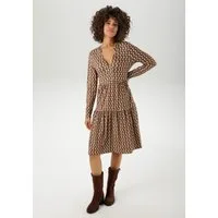 Aniston CASUAL Jerseykleid mit farbharmonischem Retro-Muster