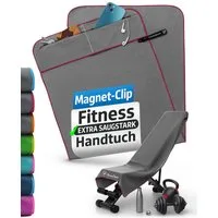 NirvanaShape Sporthandtuch Fitness-Handtuch mit Magnet-Clip, Mikrofaser Sporthandtuch, Microfaser, 2x Reißverschlusstaschen & Funktionaler Geräteüberzug, Ultra-Saugfähig