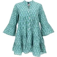 Guru-Shop Midikleid Luftiges Boho Minikleid, plus size Maxitunika,.. alternative Bekleidung