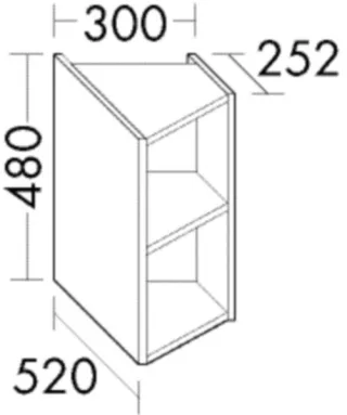 Burgbad Unterschrank System 30 Preisgruppe 2 Echo 480x300x520 Eiche Dekor Nachtschwarz WWYH030RF7321