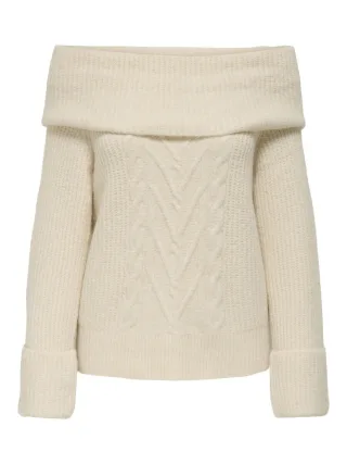 ONLY - Off Shoulder Pullover - Onlluna beige - Gr. - L