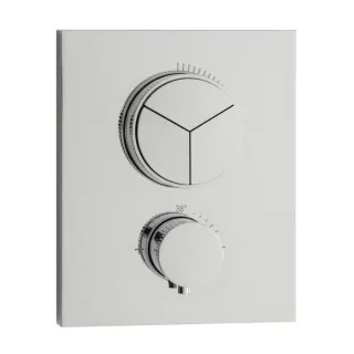 Herzbach Living PUSH square Fertigmontageset 11.803055.2.01 Unterputz-Thermostat, 3 Verbraucher, chrom