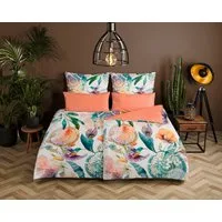 hip Wendebettwäsche BERNICE, Satin, 2 teilig, Mako-Satin, 135x200, Reißverschluss, Wendeoptik, Mandala, Blumen, Weiß