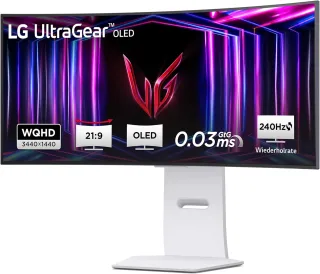 LG UltraGear 34GS95QE-W [339'' Curved 240Hz 2x HDMI DP 003ms Reaktionszeit] weiß