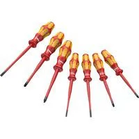 Schraubendreher Satz 160 iSS/7, VDE rot/gelb, Reduzierter Klingen- u. Griffdurchmesser