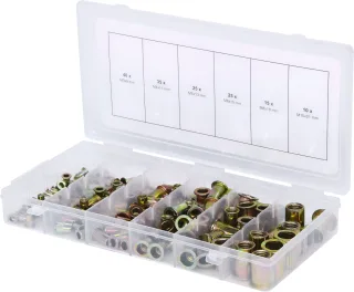 KS Tools Sortiment Gewindenieten, Stahl, M3x9mm-M10x21mm, 150-tlg - 970.0610