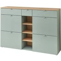 freiraum Schuhschrank Bari in Schilfgrün matt, MDF, Spannplatte - 148x103x38cm (BxHxT)