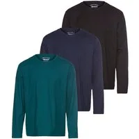 Man's World Langarmshirt neue Farbe ! (3er-Pack) Langarm, unifarben, aus Baumwolle, im 3er-Pack