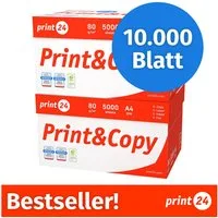 print24 Drucker- und Kopierpapier Kopierpapier 10000 Blatt A4 80g Premium Weiß PEFC zertifiziert, PEFC-Zertifikat (GFA-PEFC-COC-500582)