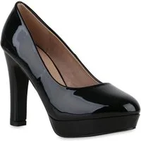VAN HILL 840023 Pumps Damen Klassische Pumps Stiletto Plateau Vorne Lack
